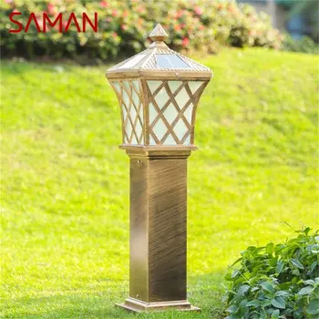 Уличный солнечный светильник SAMAN для газона, Ретро Садовый светильник, светодиодный Водонепроницаемый Декоративный светильник для домашнего двора