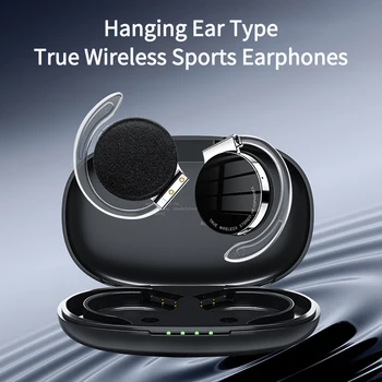 F2 TWS Bluetooth Наушники С Микрофонами Спортивный Ушной Крючок Со Светодиодным Дисплеем Беспроводные Наушники Hi-Fi Стерео Вкладыши Тренировочные Наушники