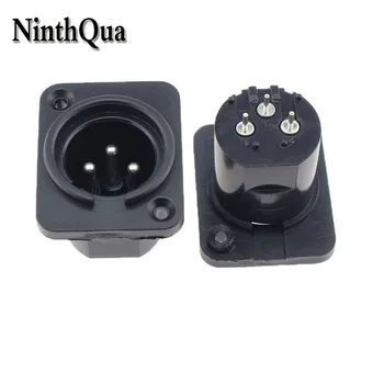 NinthQua 2шт XLR 3-Контактный Штекер Для Крепления На Шасси 3P Пластиковый Фиксирующий Разъем Аудио Микрофона Адаптер 32x26 мм