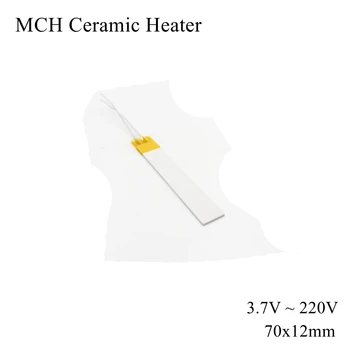 70x12mm 5V 12V 110V 220V MCH Металлокерамический нагреватель Высокотемпературная Квадратная Глиноземная Электронагревательная доска Пластинчатая лента HTCC Dry