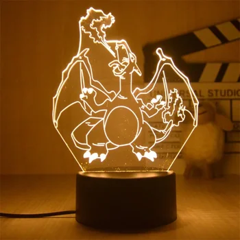Фигурки аниме Kawaii Pokemon Pikachu, 3D светодиодный ночник для декора детской комнаты, подарок на день рождения, Рождественские подарки для детских игрушек
