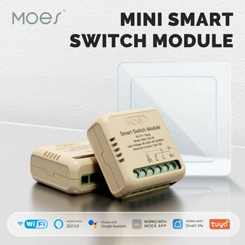 MOES Star Ring Series Mini Tuya WiFi/Zigbee Smart Switch Модуль DIY Выключатель Света 1/2 Банды Пульт Дистанционного Управления Работа Alexa Google Home