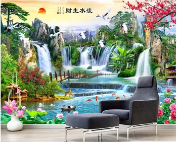 Пользовательские фото 3D обои Китайский пейзаж декорации для гостиной картина для украшения дома 3d настенные фрески обои для стен 3 d