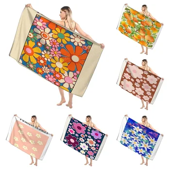 Домашние банные полотенца для тела, полотенца Morandi lines and flowers, быстросохнущее пляжное полотенце из микрофибры, большое спортивное полотенце