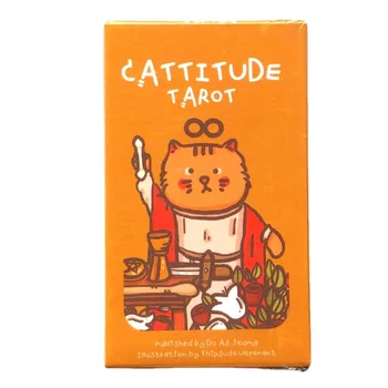Путеводитель по картам Таро Cattitude cute cat Card Game Колода Карт Таро в формате PDF Новое Гадание для Начинающих Oracle Party Game Occult