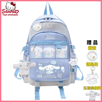 Аниме Sanrio Плюшевая игрушка Рюкзак Cinnamoroll Для девочек и мальчиков Черный Синий Школьный Ранец Kawaii Школьная сумка для студентов Компьютер Большой Подарок