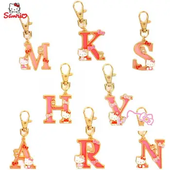 Брелок Kawaii Hello Kitty Аниме Мультфильм Ins Японский Sanrio Hellokitty Письмо Металлические Подвески Студенческая сумка Вешалки Подарок для девочек