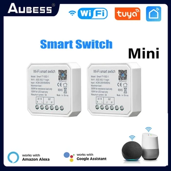 1/2 Банды Tuya Mini WiFi Smart DIY Выключатель Света SW02-01/02 Модуль Smart Life Tuya Пульт Дистанционного Управления Работает С Alexa Google Home