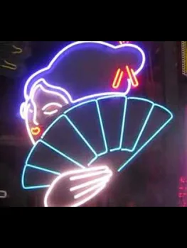 Декоративный светильник Японский Вентилятор с анимацией Гейши, Неоновые Аксессуары для освещения пивного бара, Гостиничный светильник Enseigne Lumineuse Ручной работы
