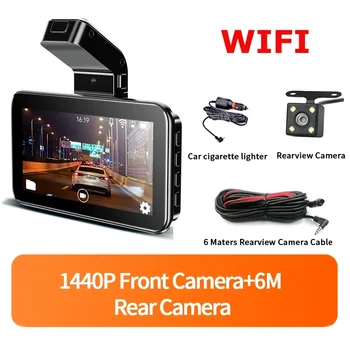WIFI DVR-рекордер Dashcam 1440P Dash Автомобильная видеорегистраторная камера с двойным объективом, встроенный G-сенсор, циклическая запись, мониторинг парковки, Новинка