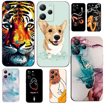 Для Xiaomi Redmi 12 4G 5G Global Case Чехол для телефона черный tpu car tiger girl dog