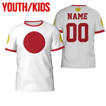 Молодежные Дети Пользовательское Имя Номер Флаг Страны Япония 3D Футболки Одежда Футболка Для Мальчиков И Девочек Футболки Топы Подарок На День Рождения Размер США