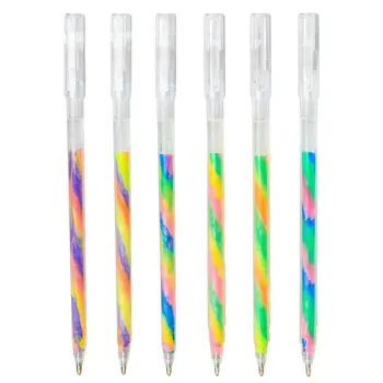 Блестящие гелевые ручки 6 цветов, радужные градиентные ручки Fine Point Для выделения на маркерах, цветные карандаши для рисования