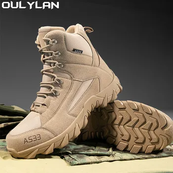 Женская военная тактическая походная обувь Мужские Зимние ботинки для пустыни Прочная тренировочная обувь Зимние уличные Теплые ботильоны для скалолазания