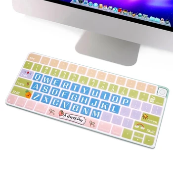 Мультяшная волшебная клавиатура с раскладкой Touch ID в США для 2021 Apple iMac 24 дюйма Евро A2449 M1 Чип A2450