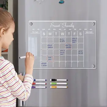 7шт Магнит сухого стирания Календарь недели Прозрачные Магниты На Холодильник Доска объявлений Календарь Планировщик Многоразового использования| Дом | Холодильник