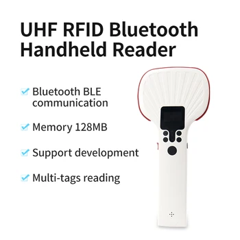6-метровый УВЧ-сканер Bluetooth 3000mAh BT 4.0 RFID Ручной считыватель с 1,3-дюймовым ЖК-экраном