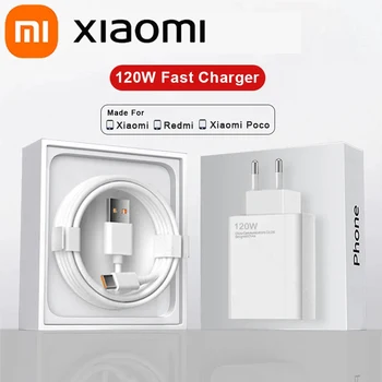 Xiaomi Original 120 Вт, максимальная быстрая зарядка, USB-зарядное устройство, кабель Type C, Xiaomi 13 Ultra Pro Poco F5, Redmi Note 13, Аксессуары для телефонов PD