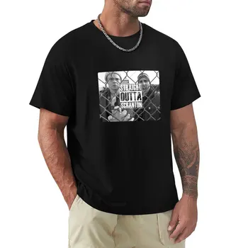 пляжная мужская футболка, летний топ, футболка Straight Outta Scranton, винтажная одежда из аниме, мужские футболки, хлопковая футболка с коротким рукавом