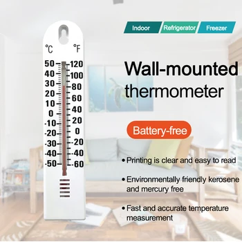 -50℃～50℃ -60℉~120℉ Термометр для измерения температуры на стене, Домашний Внутренний Наружный Дом, офис, Гараж, Сад