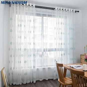 Европейские тюлевые шторы Melunmhom с вышивкой деревом, прозрачные оконные экраны для спальни, гостиной, элегантные шторы, роскошный домашний декор