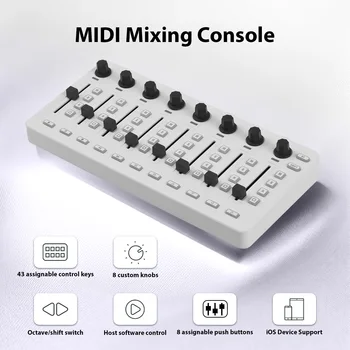 MIDI Контроллер MIDI Микшерный пульт Подключение BT Аккумулятор/Источник питания Type-C USB MIDI Контроллер Микшер