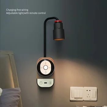 Настенный светильник Nordic LED, USB-зарядка, Прикроватное украшение для спальни, Защита для глаз, Магнитное всасывание, Маленькая настольная лампа