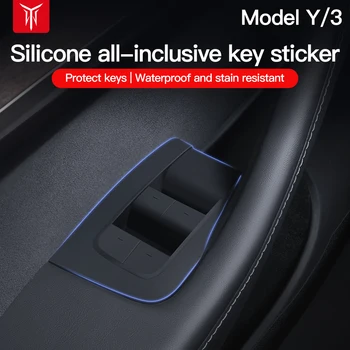 YZ для Tesla Модель 3, модель Y 2021-2023, Декоративная наклейка на кнопку включения окна автомобиля, Наклейка на Кнопку двери, Аксессуары для интерьера
