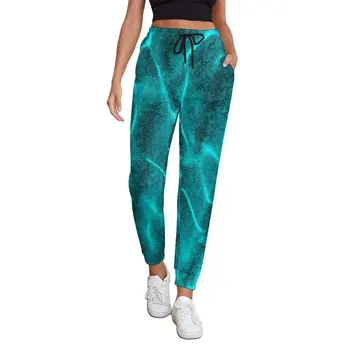 Бирюзовые мешковатые брюки с мелководьем, повседневные спортивные брюки Crystalline Sea, весенние женские дизайнерские уличные брюки