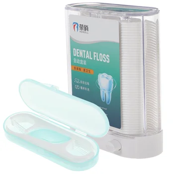2 коробки Пластиковых Зубочистек, Наружные Дозаторы Зубной нити, Зубные Нити Для Чистки Зубов с Выдвижным Держателем Зубной нити