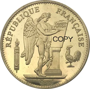 Французская Республика 1878 Золотая монета 50 Франков Латунная Металлическая Копировальная монета Памятные МОНЕТЫ