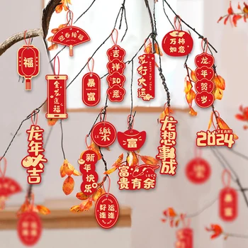 Бумажные украшения Бонсай Домашний Декор Весенний Фестиваль Орнамент Китайский Новый Год Праздничные Принадлежности Подвески для растений Денежного дерева Бирка