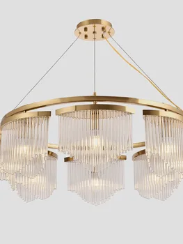 Постмодернистская хрустальная люстра освещает роскошную гостиную, спальню, креативное минималистичное стекло, скандинавский ресторан, светодиодное железо, искусство