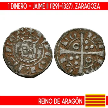 C0219.2 # Королевство Арагон 1291-1327. 1 деньги. Хайме II (MBC)