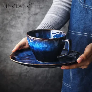 KINGLANG, креативный набор посуды для завтрака в европейском стиле в западном стиле, бытовая керамическая тарелка, чашка для молока, миска для овсянки