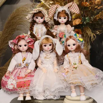 Кукла BJD 30 см, 20 подвижных тел, кукла для девочки, полный комплект с модной одеждой, Парик, обувь, Стильное наряжание, Детские куклы-игрушки своими руками