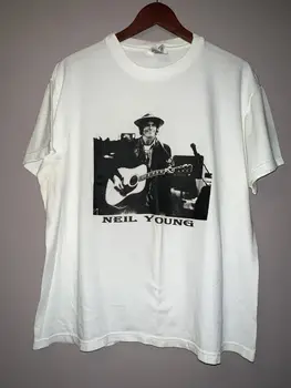 ВИНТАЖНАЯ двусторонняя рубашка Нила Янга 1990-х годов с длинными рукавами и крупной биркой stedman