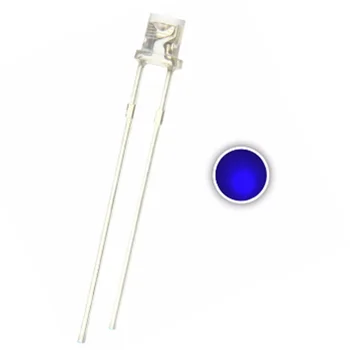 100ШТ 3 мм Синий Погружной светодиодный светильник с плоским верхом 455-465 нм 3 В 20 мА Широкоугольный светодиодный светильник-бусины