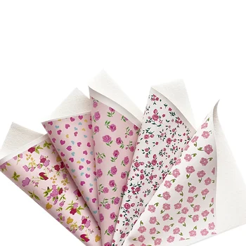 Серия Pink flower printing Искусственная кожа Синтетическая кожа PU Ткань для пошива сумок, бантов, мешочков, сумок, поделок 46x135 см