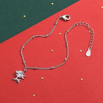 Женский наконечник 2023, японская и Корейская цепочка с блестящим другом-лосем, милый Рождественский подарок, розовый браслет с маленьким оленем