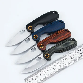 Открытый мужской складной нож высокой твердости, портативный нож для выживания в кемпинге, рыбалки, охоты, Деревянная ручка