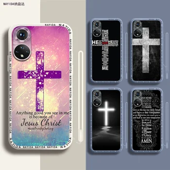 Чехол для телефона Honor 50 X7A X8A X9A с мягким силиконовым чехлом, роскошная цветная сумка на подтяжках с изображением Иисуса Христа в виде
