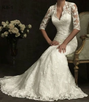 Винтажное кружевное свадебное платье 