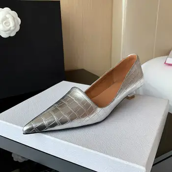 9-Летний магазин, натуральная женская обувь из натуральной кожи на каблуках с острым носком, удобная, модная, сексуальная, праздничная, свадебная обувь на высоком каблуке