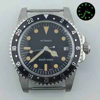 Корпус NH34 nh35, сапфировое стекло или акриловое стекло, мужские часы, ретро-часовой механизм Diver диаметром 39,5 мм, Винтажные часы