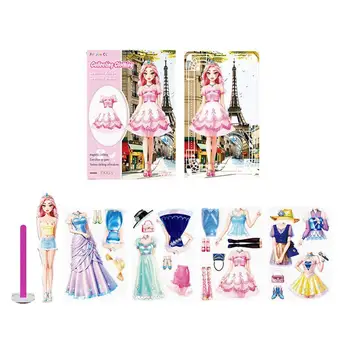 Набор магнитных бумажных кукол Притворись принцессой Магнитный игровой набор магнитные бумажные куклы для девочек во время путешествия домой в детский сад