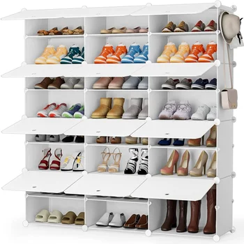 Шкаф для хранения обуви, 48 пар полок для обуви размером 3 на 8 ярусов, органайзер для обуви, экономящий место для хранения обуви в шкафу, прихожей, гостиной