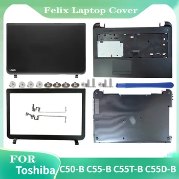 Новый ЖК-дисплей для ноутбука, Задняя Крышка Для Toshiba C50-B C55-B C55T-B C55D-B, Передняя Рамка, Подставка для рук, Нижняя Крышка, Цвет A B C D, Черный
