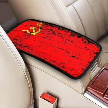 Советский Союз Флаг СССР Россия Чехол для автомобильного подлокотника Коврик Противоскользящий CCCP Накладка на Центральную консоль Защита ящика для хранения