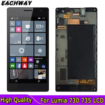 Для Nokia Lumia 735 Запасные части для ЖК-экрана ЖК-дисплей Для Nokia Lumia 730 ЖК-дисплей с сенсорной рамкой, экран с двумя SIM-картами RM-1038
